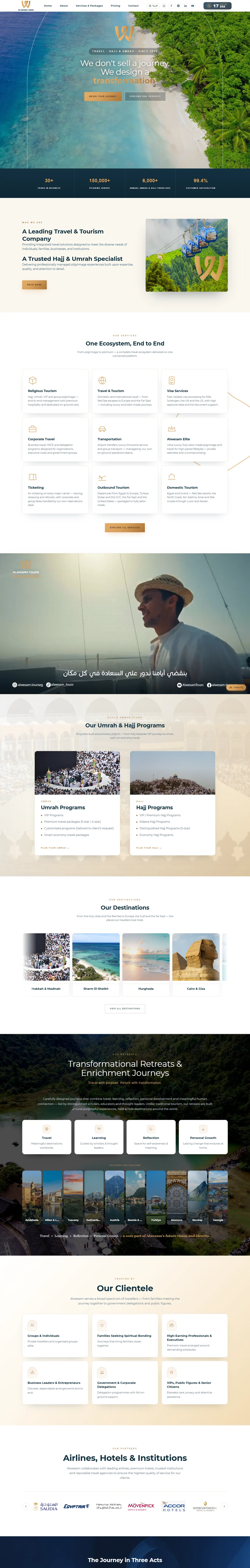 Alwesam Tours website homepage